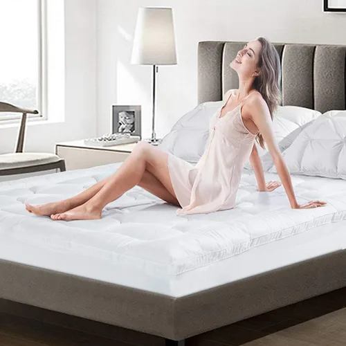 Miniatura 8 de COHOME Cubrecolchón Full 1300 GSM Extra Grueso Refrescante Protector de Colchón 400TC Parte Superior de Algodón Relleno Alternativo de Plumón Suave