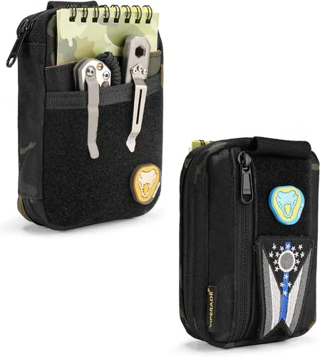 Miniatura 14 de Bolsa Organizadora EDC VIPERADE VE26 con 11 Compartimentos, Bolsa Pequeña de Herramientas con Área para Parches DIY, Organizador de Bolsillo EDC