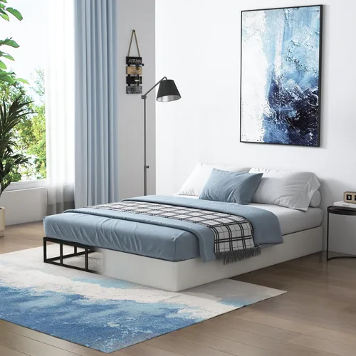 Miniatura 3 de Vehowy - Somier de 9 pulgadas para cama matrimonial, base de colchón de acero resistente/base de cama metálica/sin ruidos/antideslizante/de fácil