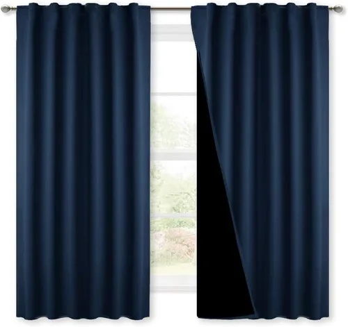Miniatura 29 de NICETOWN Paneles de cortinas totalmente opacas para dormitorio que reducen el frío, cubiertas de ventana súper gruesas aisladas, cortinas Biscotti