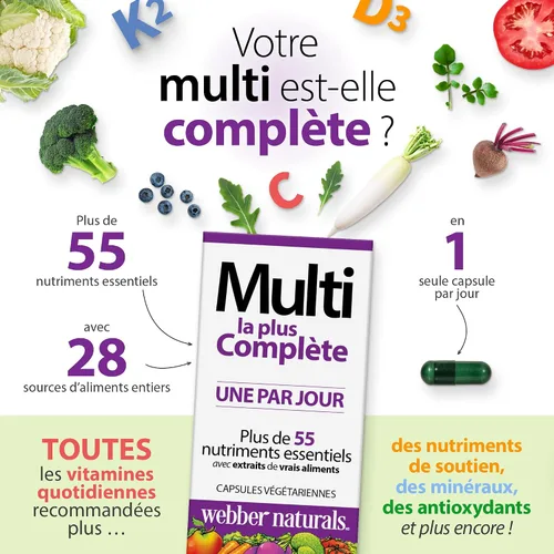Miniatura 14 de Webber Naturals Más de 50 cápsulas vegetarianas más completas para hombres, 90 cápsulas vegetarianas