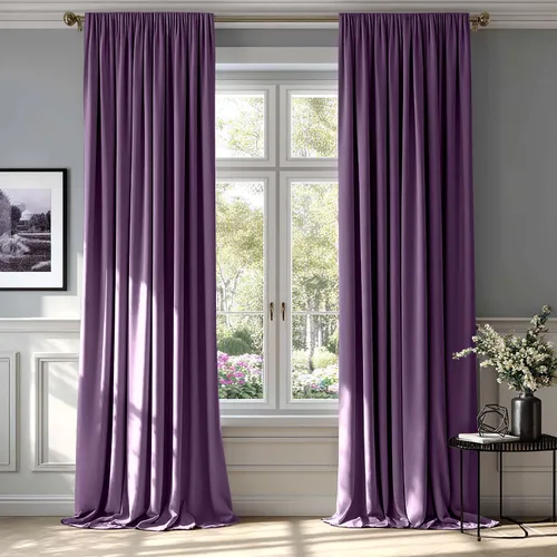 Miniatura 31 de MIULEE - Juego de 2 paneles de cortinas negro opacas y térmicas de terciopelo para la sala de estar y dormitorio, con bolsillo para cortinero, de 63