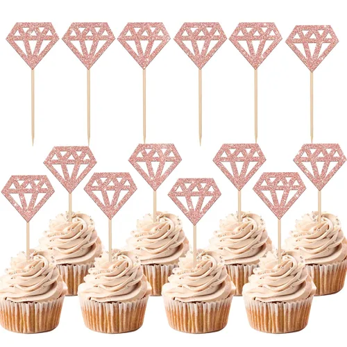 Miniatura 19 de 24 piezas de decoración para cupcakes con anillo de corazón, para despedida de soltera, bodas, compromisos, despedidas de soltera, suministros