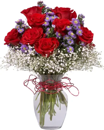 Floral Supply Online - Florero de 8”, florero de cristal decorativo para arreglos florales, bodas, decoración del hogar u oficina.