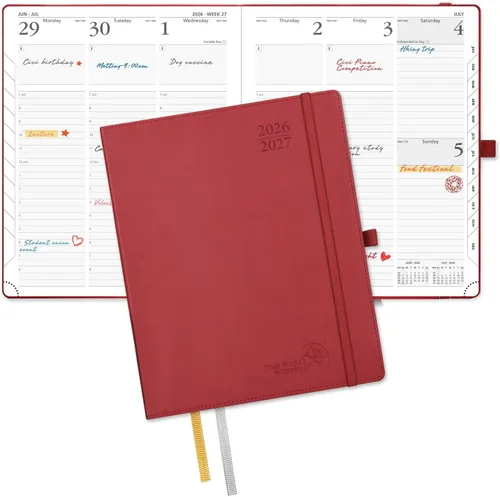 Miniatura 52 de POPRUN Agenda de bolsillo 2026-2027, tamaño del bolso, 4 x 6.25 pulgadas, calendario de bolsillo (julio de 2026 a junio de 2027) para bolso