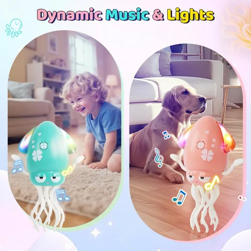Miniatura 7 de Pulpo Bailarín - Juguete Eléctrico Musical para Bebés con Luces LED y Música, Juguete Sensorial Interactivo Recargable, Regalo Perfecto para Navidad