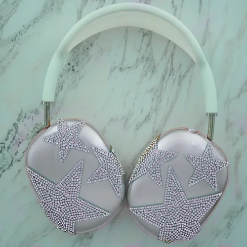 Miniatura 9 de MORWLAT Funda para AirPods Max con Diamantes de Imitación Brillantes Estrellas, Fundas Suaves Bonitas Transparentes y Brillantes para Mujeres