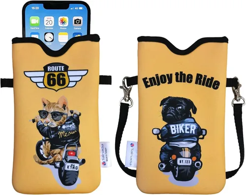 Miniatura 22 de Tainada Funda Estuche Bolsa de Neopreno para Teléfono para Hombres y Mujeres con Correa Cruzada/Cordón para el Cuello para iPhone 17/16/15 Pro Max