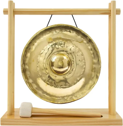 Miniatura 4 de Gongs de pezón dorado tailandés en soportes incluye gong, tu elección de soporte, y maza/tono brillante transparente/gong fabricado en Tailandia