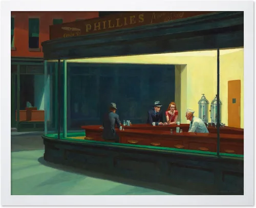 Miniatura 155 de Poster Master Póster vintage de pintura de película de Nueva York, impresión retro de teatro, arte Moody, arte de soledad, arte realismo, arte