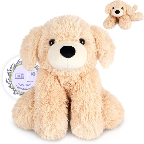 Miniatura 10 de SuzziPals Perro gran boyero suizo de peluche calefactable y enfriable, almohadilla térmica apta para microondas para calma y relajación, perro