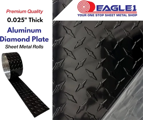 Miniatura 2 de EAGLE 1 Placa de aluminio con relieve en forma de diamante de 8 pies de largo - Protector de grava para remolque de carga, múltiples anchos