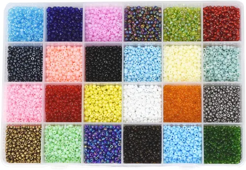 Miniatura 40 de Mandala Crafts Cuentas de cristal 6/0 para abalorios – 2500 cuentas redondas negras pequeñas Rocaille de 0.157 pulgadas para hacer joyas, collares
