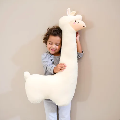 Miniatura 7 de Ryttir Peluche de llama grande de 29.5 pulgadas, 15% Chubbier, almohada corporal de alpaca suave con peso para niños y adultos, regalo perfecto