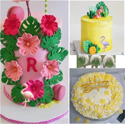 Miniatura 5 de ZiXiang Molde de Silicona de Hoja Tropical de Flamenco Moldes de Fondant de Flores Plumeria Hibisco Pájaros Piña Moldes de Chocolate Para Cupcakes
