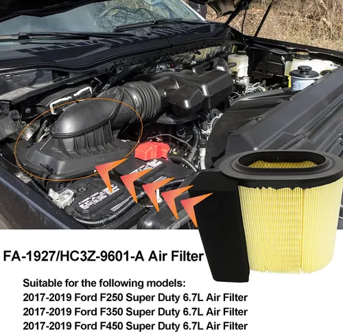 Miniatura 4 de Filtro de aire FA-1927 compatible con Motorcraft fa-1927 Filtro de aire de repuesto para Ford 2017-2019 F250 F350 con motor diesel V8 de 6.7 litros