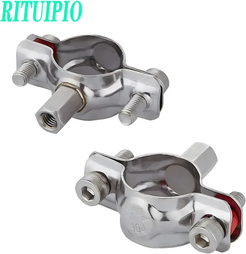 Miniatura 7 de 2 piezas alargar anillo dividido suspensión de tubo 304 acero inoxidable resistente soportes de tubería para tubería OD 15-19mm (0.59-0.75in)