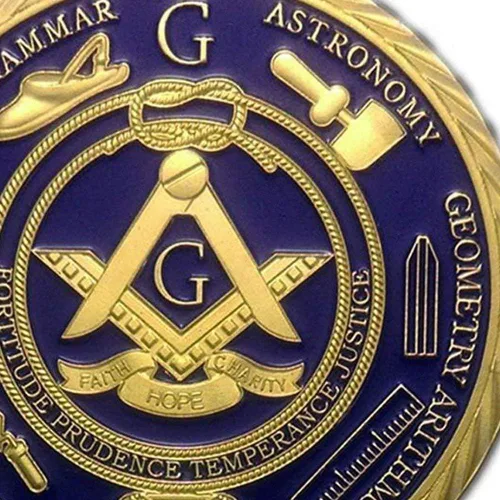 Miniatura 5 de Moneda de desafío masónico para francmasones, diseño 3D con estuche Monedas de desafío masónico