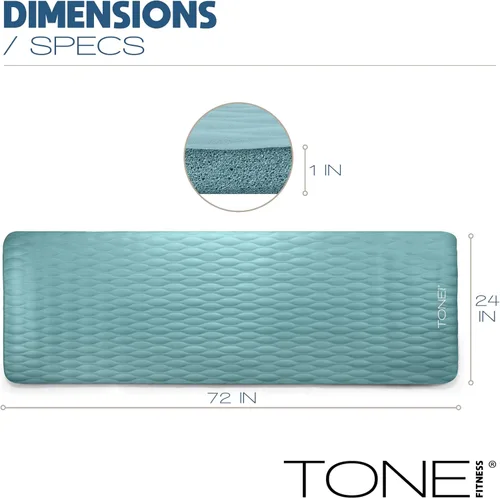 Miniatura 4 de Tone Fitness Esterilla de yoga de 1 pulgada de grosor Alfombrilla de ejercicio antideslizante de alta densidad con correa de transporte para yoga