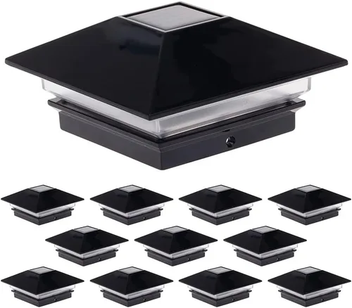 Miniatura 11 de Postes solares GreenLighting Nominal 4 x 4 Slim LED, lámpara con remate para postes de madera, Bronce