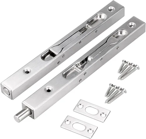 Miniatura 8 de Sumnacon 2 pernos de puerta de 8 pulgadas, cerraduras de puerta francesa de seguridad ocultas de acero inoxidable con herrajes, pernos de metal