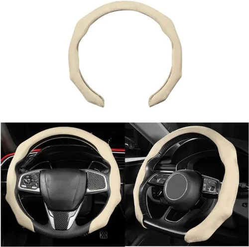 Miniatura 11 de Mandark - Funda para volante de auto de ante, protector para volante de vehículo deportivo que se ajusta a 15 pulgadas, accesorios de decoración