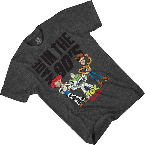 Miniatura 4 de Disney Toy Story Pizza Planet Alien Japanese Kanji Graphic Camiseta para hombre, Parte delantera y trasera negra.