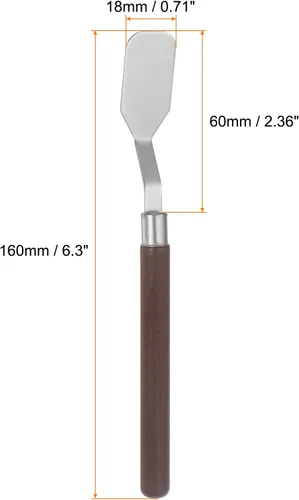 Miniatura 2 de HARFINGTON 2pcs Paleta Cuchillos 0.709 in Ancho Acero Inoxidable Espátula Plana Pintura Cuchillo de Paleta con Mango de Madera para Óleo Acrílico