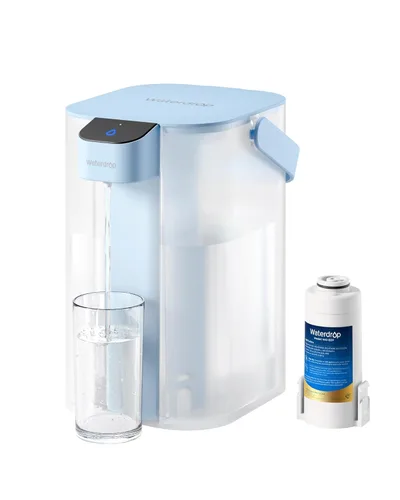 Miniatura 12 de Waterdrop ED01B - Jarra eléctrica con filtro de agua, reduce el 99.6% del plomo y más de 45 impurezas, capacidad de 15 tazas de 200 galones, Azul