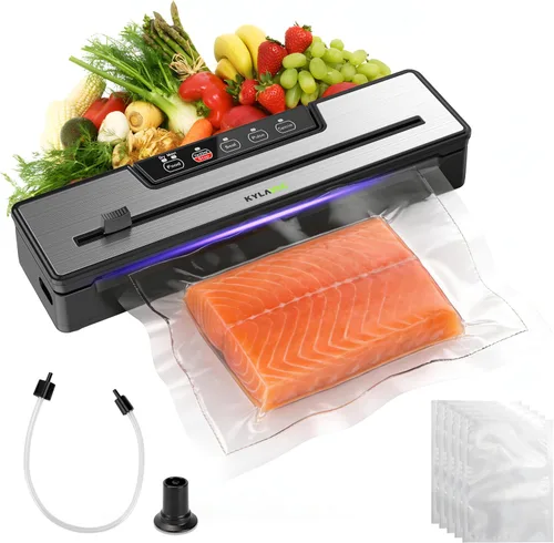 Máquina selladora al vacío para alimentos, 80KPA, potente succión 6 en 1, multifuncional, rápido, compacto, sellador al vacío para almacenamiento de