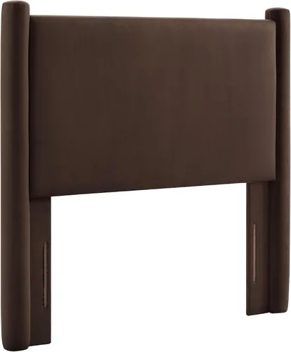 Miniatura 28 de Modway Rael Queen - Cabecera tapizada con pilares en color gris pardo - Cabecera de terciopelo resistente a las manchas para camas tamaño Queen Topo