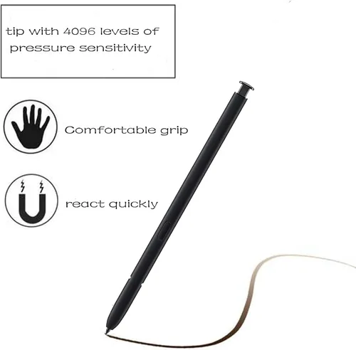 Miniatura 4 de Paquete de 2 S Pen S23 Ultra Stylus de repuesto para Samsung Galaxy S23 Ultra S Pen, sin función Bluetooth (negro fantasma) + pin de expulsión
