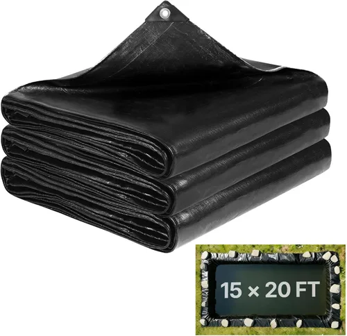 Miniatura 12 de VEVOR Revestimiento de estanque de 10 x 15 pies, grosor de 45 mil, material EPDM flexible y duradero, capa inferior de fácil corte para peces o koi