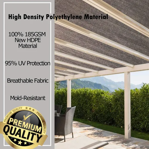 Miniatura 3 de Alion Home Tela de privacidad para el sol, tela permeable para bricolaje, para patio, pérgola, ventanas, jardín (marrón Mocha, 10.5 x 15 pies)