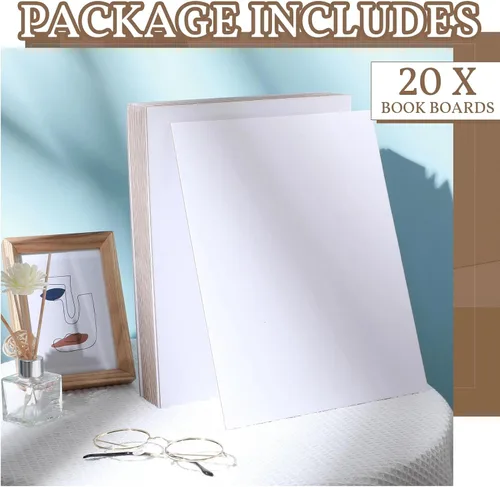 Miniatura 6 de 20 Piezas Tablero para Libros, Tablero de Encuadernadores Cartón Prensado Tablero para Libros de Diseño Kraft Láminas de Cartón Prensado de Servicio
