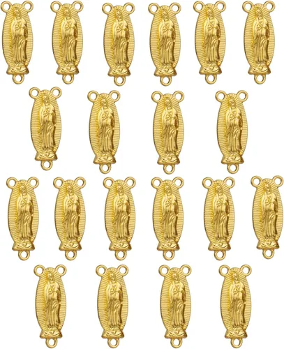 Miniatura 10 de Pieza Central de Rosario de 3 Agujeros San Benito/Medalla Milagrosa/Nuestra Señora de Guadalupe/Virgen María/Cristo Jesús Conector para Fabricación