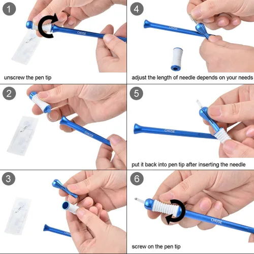 Miniatura 7 de CHUSE M99 Microblading Pen Maquillaje Permanente Manual Pluma con Apariencia Diseño de Patente (Oro)