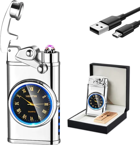Miniatura 9 de GADATOP Encendedor eléctrico recargable, encendedor creativo personalizado por USB, encendedor mecedor, resistente al viento, encendedor sin llama