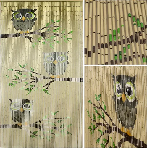 Miniatura 9 de Cortina con cuentas de madera natural, 90 hebras, cuentas de puerta bohemias, cortina bohemia para puerta, 35.5 pulgadas de ancho x 80 pulgadas