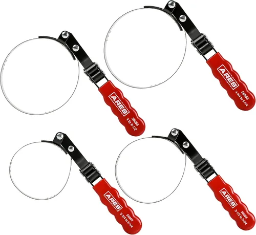 Miniatura 7 de ARES 56065 - Juego de 4 llaves giratorias para filtro de aceite con bolsa de almacenamiento – Llaves de 2 3/4 pulgadas a 5 1/4 pulgadas