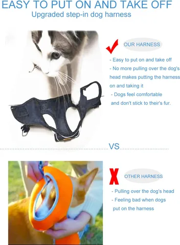 Miniatura 3 de Juego de arnés y correa para perro pequeño sin tirones, arnés a prueba de escape, chaleco de malla transpirable, arnés reflectante ajustable