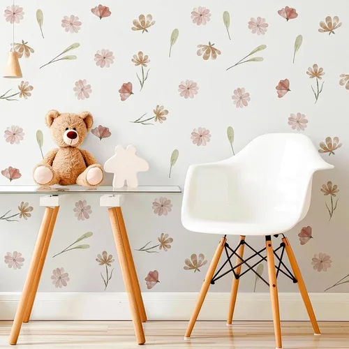 Miniatura 14 de Arawat 48 piezas de decoración de moño rosa para baño y dormitorio, calcomanías de pared de lazo y calcomanías para decoración de habitación