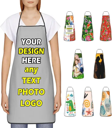 Miniatura 18 de Delantales impermeables personalizados para diseñar tu propia foto logotipo texto para cocinar hornear 28.3 x 20.4 pulgadas