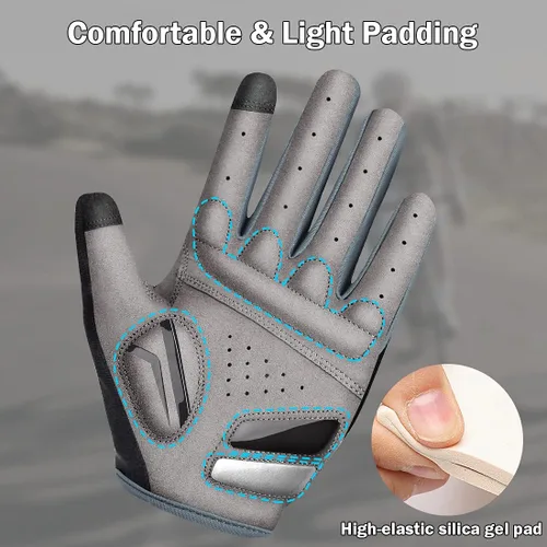 Miniatura 3 de NICEWIN Cycling Bike Gloves Men Women, Padded Anti-Slip Mountain Bike Gloves, Touch Screen Full Finger Road Bicycle Biking Gloves