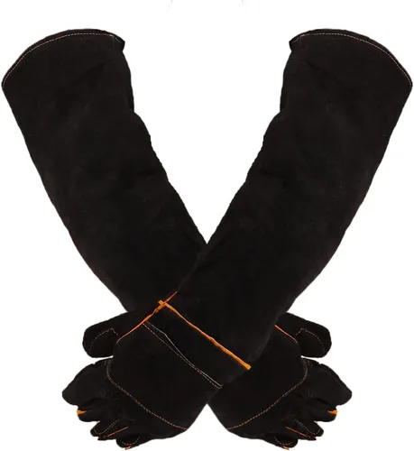 Lessbad Lifeunion - Guantes de protección animal antimordeduras y arañazos, para perro, gato, pájaro, reptil y serpiente (color negro-1)