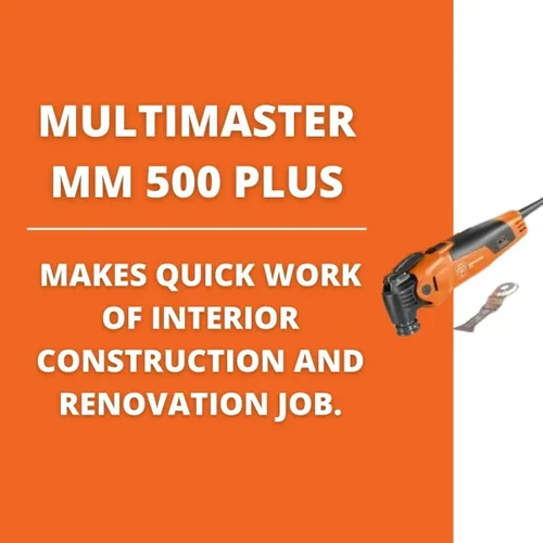 Miniatura 2 de Fein MultiMaster MM 500 Plus para construcción y renovación de interiores, montaje Starlock Plus, sistema QuickIn, velocidad constante, cabezal