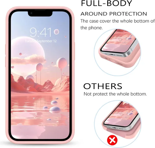 Miniatura 198 de GUAGUA Funda compatible con iPhone 17 Pro Max de 6.9 pulgadas, silicona líquida, goma de gel suave, delgada, forro de microfibra delgada