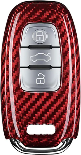 Miniatura 9 de Funda para llavero de fibra de carbono genuina para Audi A4 A4L A5 A6 A6L A7 A8 Q5 Q8 R8 RS4 RS5 RS6 RS7 S4 S5 S6 S7 S8 SQ5 Smart Car Remote Key Fob
