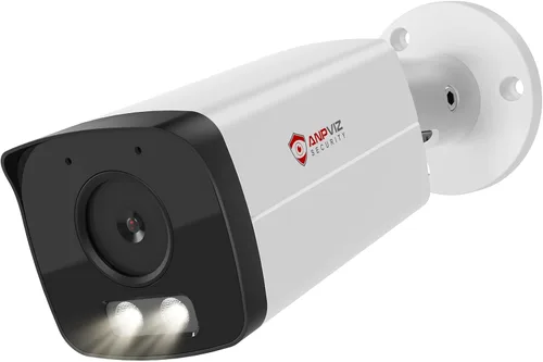 Anpviz Cámara IP Bullet PoE de 6 MP con visión nocturna inteligente de doble color, cámara de seguridad PoE de metal completo para