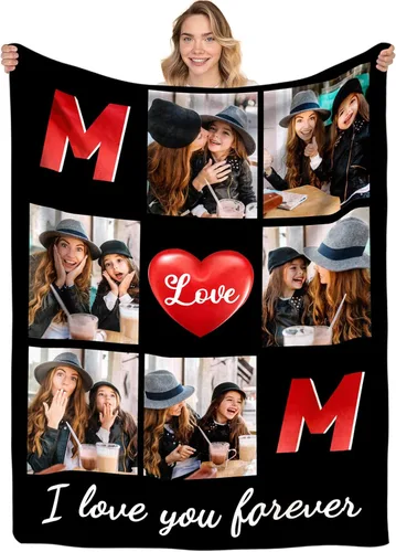 Miniatura 24 de Manta personalizada con texto fotográfico, manta personalizada con imágenes para adultos, manta personalizada con mis propias fotos, manta 1 foto-1
